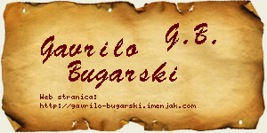 Gavrilo Bugarski vizit kartica